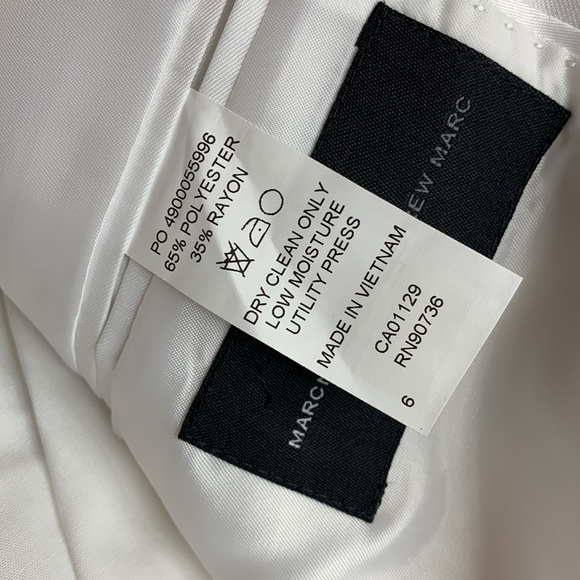 NWOT Andrew Marc New York White Suit with Tuxedo Shirt and Bow Tie - Picture 5 of 12
